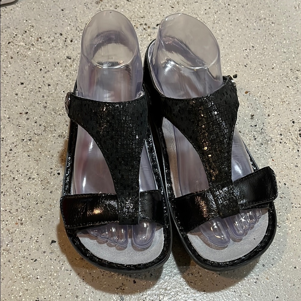 ALEGRIA KENDRA SLINGBACK SANDALS TILE ME MORE BLACK EU SIZE 36 US 6-6.5 LIKE NEW - Picture 4 of 15